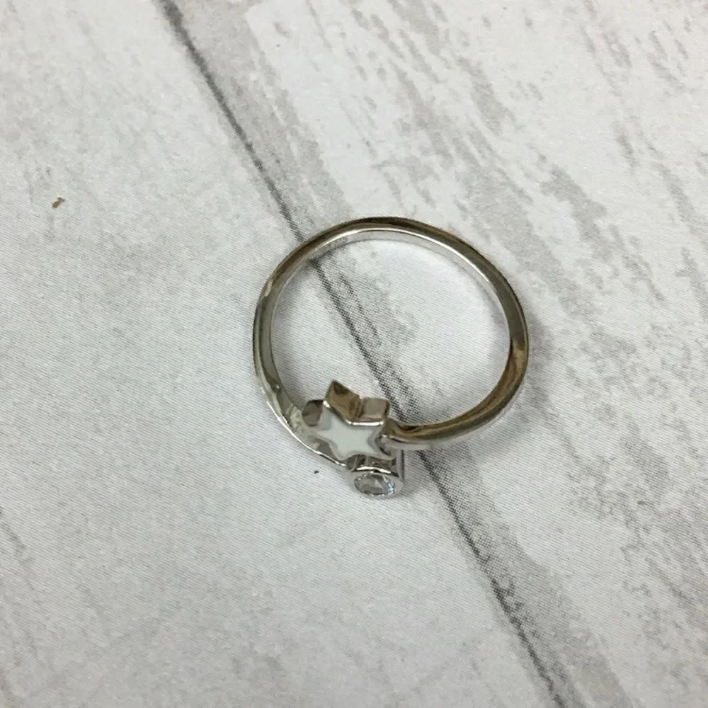 Sterling Silver White Star Cz Toe Ring
